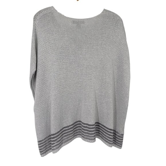 Tommy Bahama Womens  V-Neck Knit poncho Sweater Size Large silver - Picture 5 of 5
